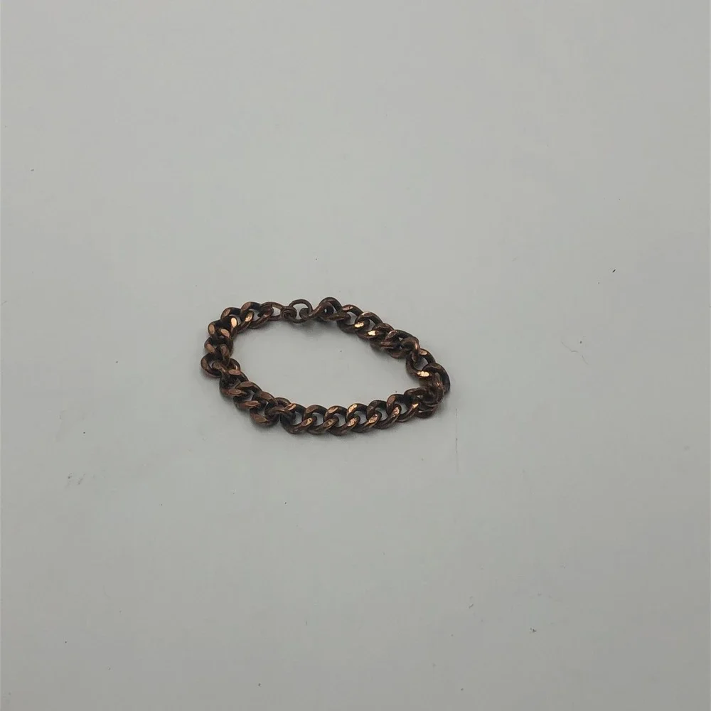 Vintage Heavy Large Solid Copper Chain Link Bracelet Fold Clasp‎ 9